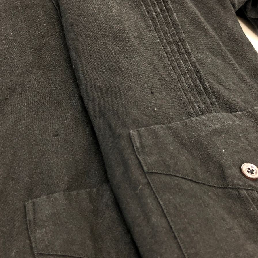 美品◆ミナミシャツ オーダー シャツ オープンカラー メンズ サイズ不明 ブラック MINAMI SHIRTS BESPOKE 【AFB6】