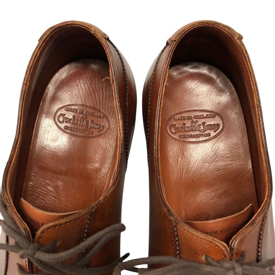 クロケット&ジョーンズ レザーシューズ スタンフォード アデレード ストレートチップ ブラウン メンズ サイズUK8D CROCKETT&JONES STAMFORD ビジネスシューズ 約26.5cm【LA】【中古】
