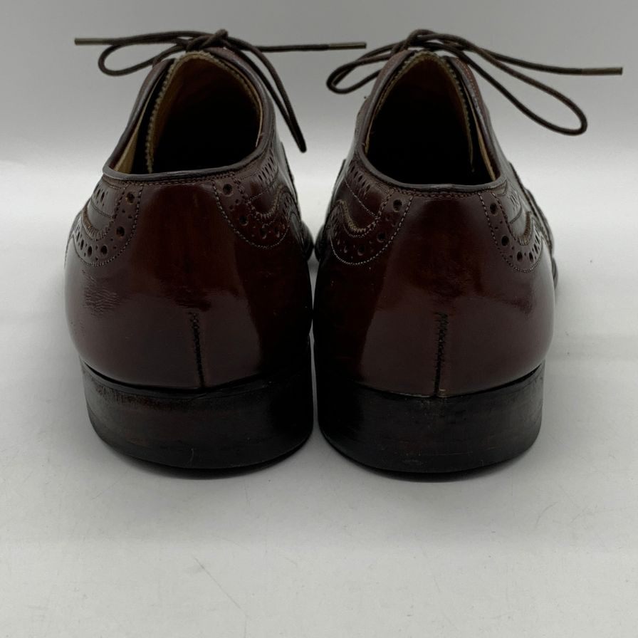 ジョンストンマーフィー レザーシューズ ウィングチップ ガラスレザー ボルドー メンズ サイズ9D JOHNSTON＆MURPHY 約27.0cm【YB5】