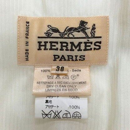 中古◆エルメス ベスト スカーフ 総柄 ジレ デザイン マルジェラ期 90s 90年代 ホワイト レディース サイズ38 HEMRES 【AFB8】