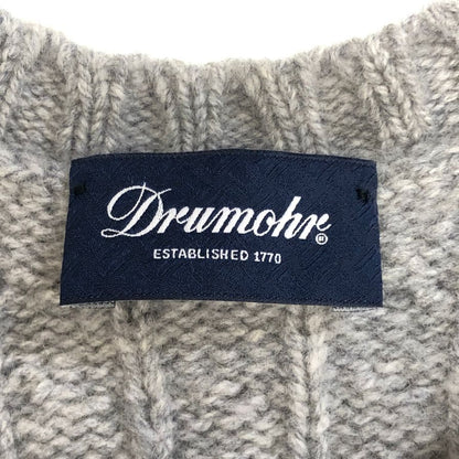 美品◆ドルモア ケーブル ウール クルーネック  ニット メンズ サイズ 44 グレー系  Drumohr 【AFB11】