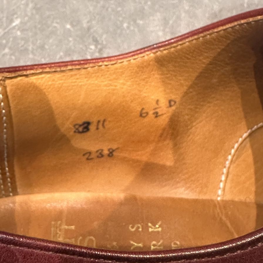 クロケット＆ジョーンズ レザーシューズ  バーニーズ別注 8311 バーニッシュカーフ バーガンディサイズUK6.5D メンズ CROCKETT&JONES ビジネスシューズ 約25.0cm【LA】【中古】