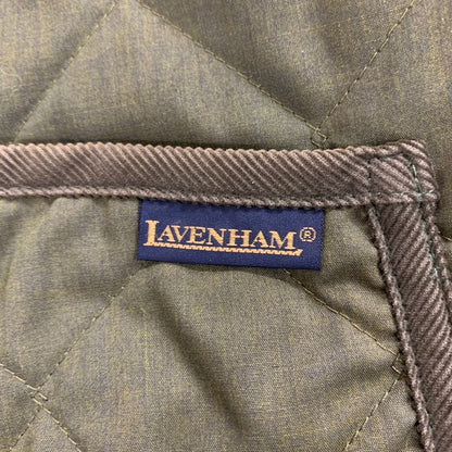 極美品◆ラベンハム ノーカラー キルティングジャケット LVH-17S-008 オリーブ系 メンズ サイズM LAVENHAM 【AFB48】