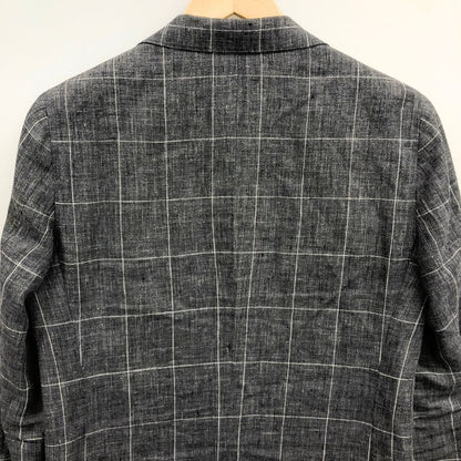 中古◆スーツセレクト リネン テーラードジャケット JSJ1750 グレー サイズA5 メンズ チェック SUIT SELECT DALSASSO 【AFB33】