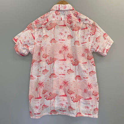 新品同様◆エンジニアードガーメンツ アロハシャツ 半袖 総柄  ピンク レディースサイズ0 ENGINEERED GARMENTS 【AFB33】