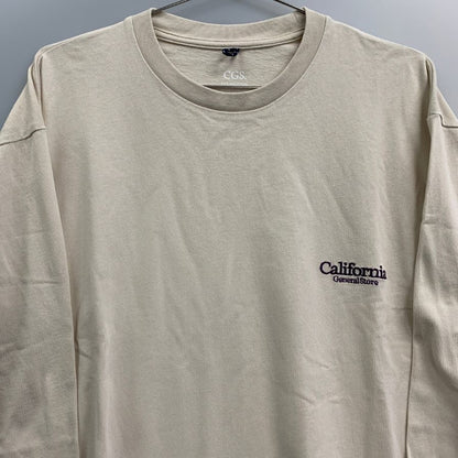 極美品◆カリフォルニア ジェネラル ストア CGS. 長袖Tシャツ ロゴ刺繍 ベージュ メンズ サイズM California General Store 【AFB47】