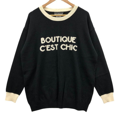 美品◆ブティック モスキーノ セーター トップス レディース サイズL ブラック BOUTIQUE MOSCHINO 【AFB7】