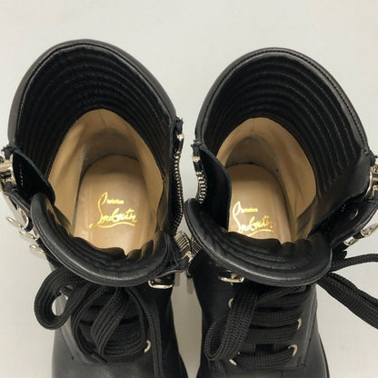 クリスチャンルブタン サイドジップブーツ ブラック レザー レディース サイズ35.5 Christian Louboutin 約22.0cm【AFC41】