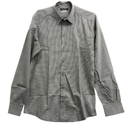 極美品◆ドルチェ&ガッバーナ 長袖シャツ GOLD ギンガムチェック メンズ サイズ41 DOLCE & GABBANA 【AFB38】