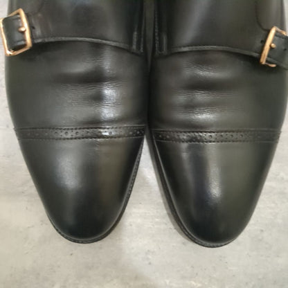 ジョンロブ レザーシューズ ダブルモンク フィリップ2 ダブルバックル ブラック メンズ サイズUK6E 7000ラスト JOHN LOBB ビジネスシューズ 約25.0cm【LA】【中古】