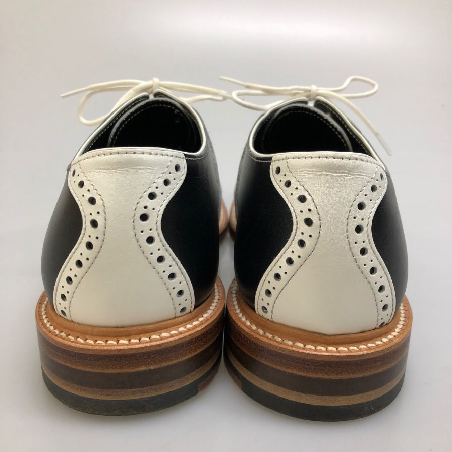 リーガル トーキョー サドルシューズ プレーントゥ コンビ カーフ ブラック×ホワイト メンズ サイズ25.5cm REGAL TOKYO ビジネスシューズ 約25.5cm【LA】【中古】