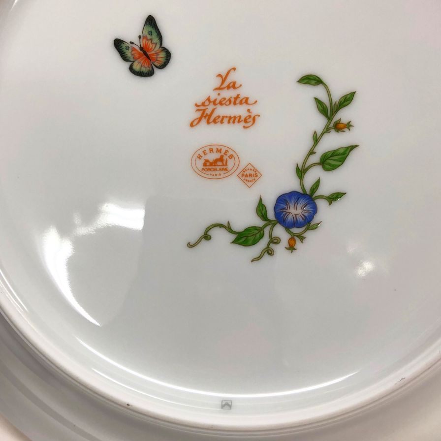 エルメス シエスタ ディーププレート 花柄 総柄 約19.5㎝ HERMES【AFI28】【中古】