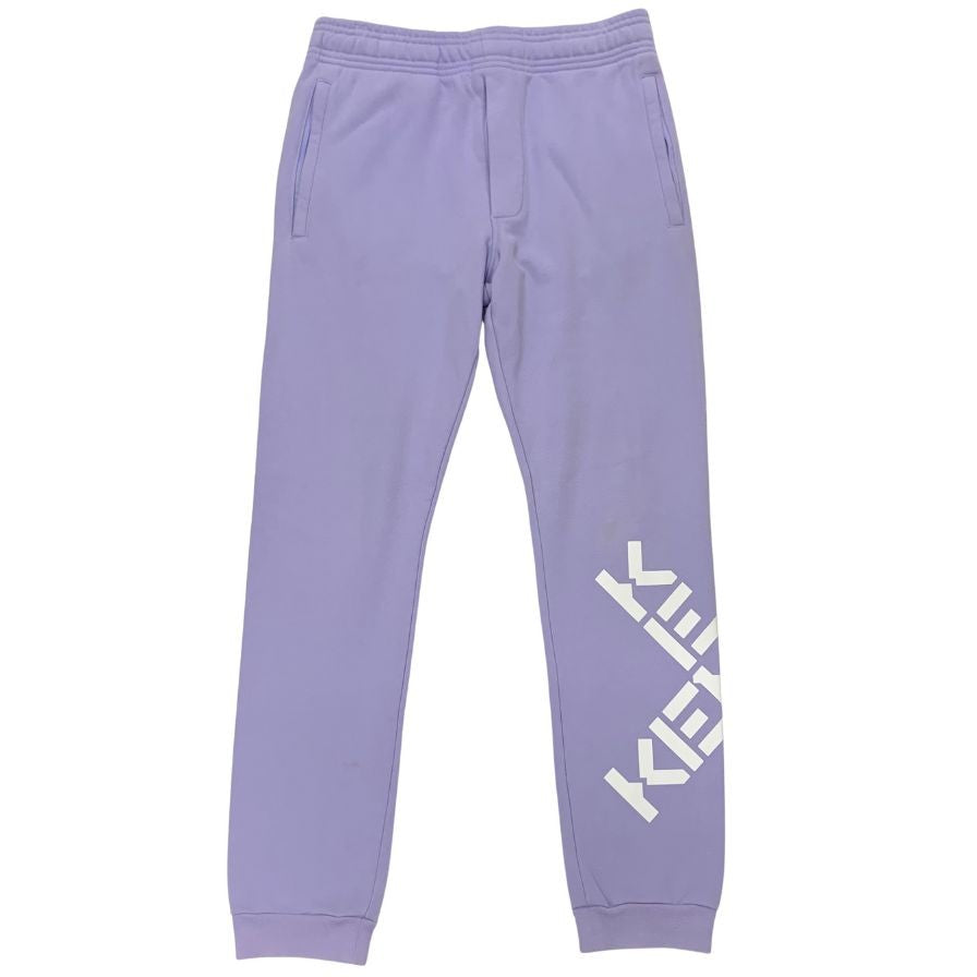 ケンゾー スウェットパンツ モノグラム デザイン ロゴ コットン 裾ゴム パイル パープル メンズ サイズS KENZO 【AFB27】