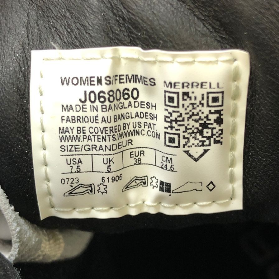 メレル ブーツ トレッキングブーツ Bristol MID レディース サイズ24.5 ブラック ホワイト系 MERRELL 約24.5cm【AFD5】