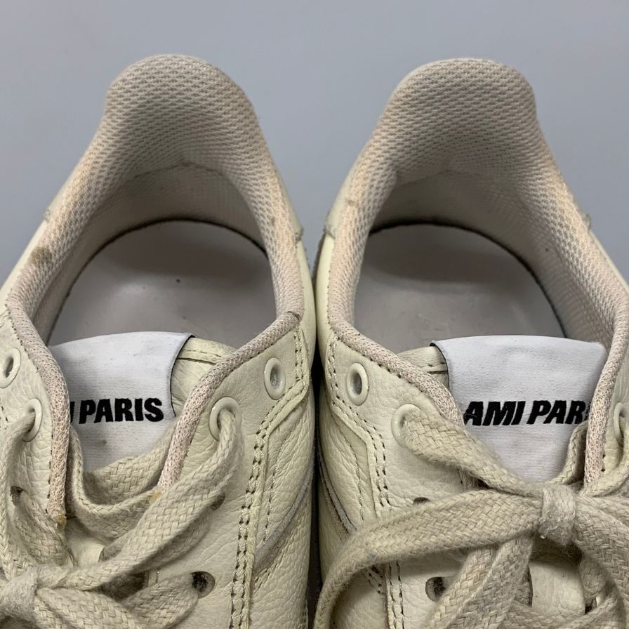 アミアレクサンドルマトゥッシ ローカットスニーカー ガムソール 刺繍 ホワイト メンズ サイズ40 AMI Alexandre Mattiussi 約25.0cm【AFD4】