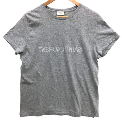 極美品◆サンローラン パリ Tシャツ リバースロゴ メンズ グレー サイズL SAINT LAURENT PARIS 【AFB16】