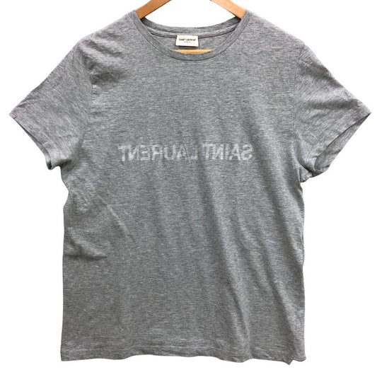 極美品◆サンローラン パリ Tシャツ リバースロゴ メンズ グレー サイズL SAINT LAURENT PARIS 【AFB16】
