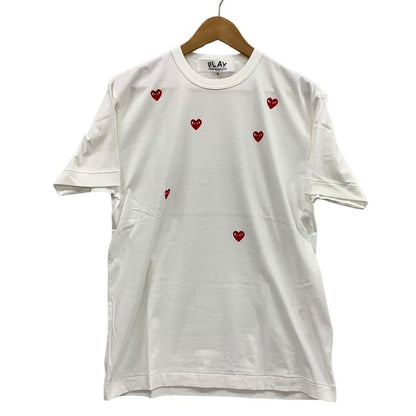 新品同様◆プレイ コム デ ギャルソン 鹿の子Tシャツ ホワイト メンズ サイズXL AX-T338 PLAY COMME des GARCONS 【AFB11】