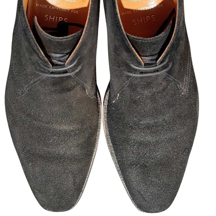 クロケット&ジョーンズ チャッカブーツ テットべリー SHIPS別注 スエード ブラック サイズ6E CROCKETT&JONES TETBURY SUEDE スエードシューズ 約25.0cm【LA】【中古】