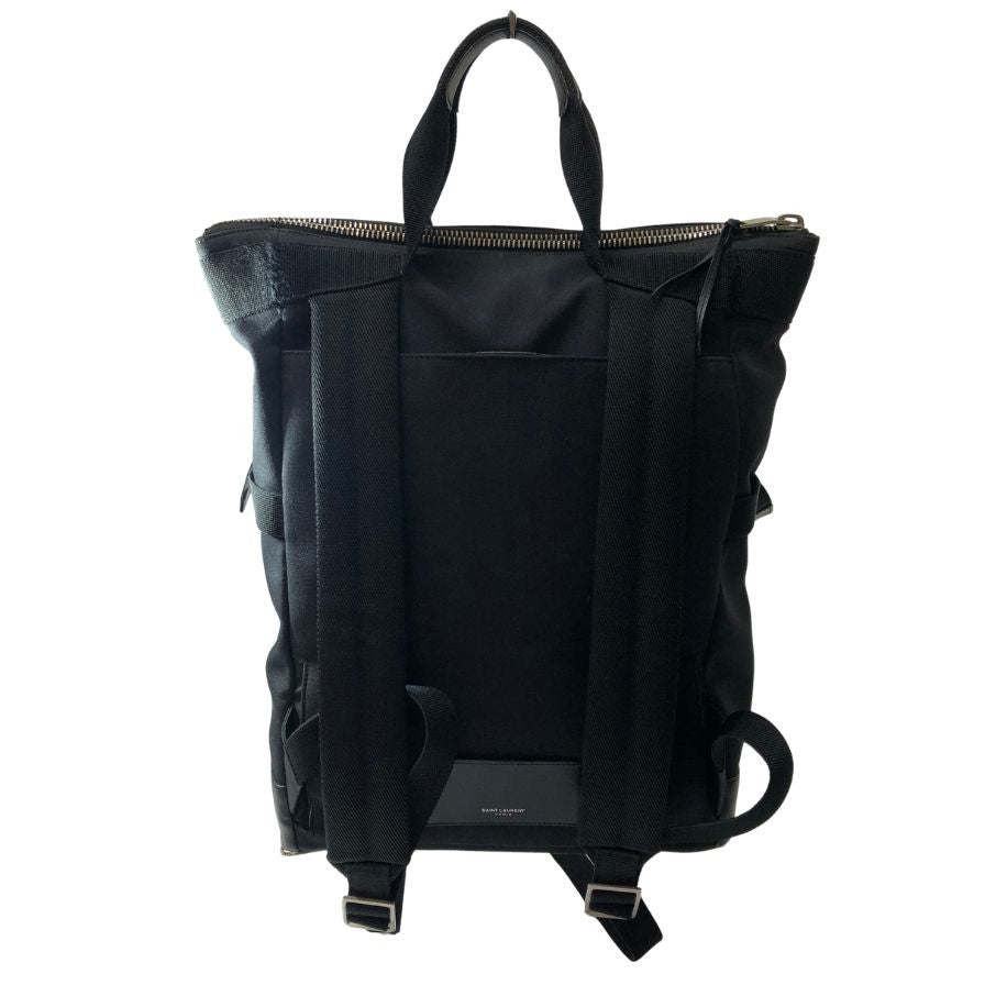 サンローランパリ リビングトン キャンバス×レザー バックパック 484172 ブラック SAINT LAURENT PARIS【AFE5】