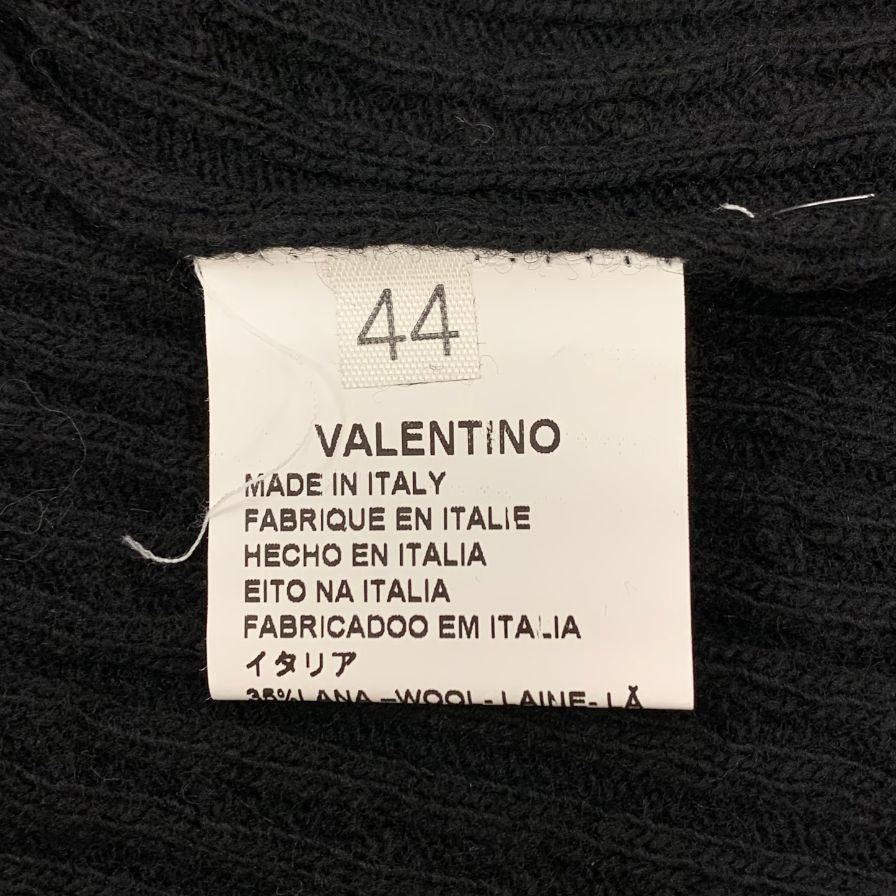 美品◆ヴァレンティノ ローマ カーディガン カシミア混 レディース サイズ44 ブラック VALENTINO ROMA 【AFB20】