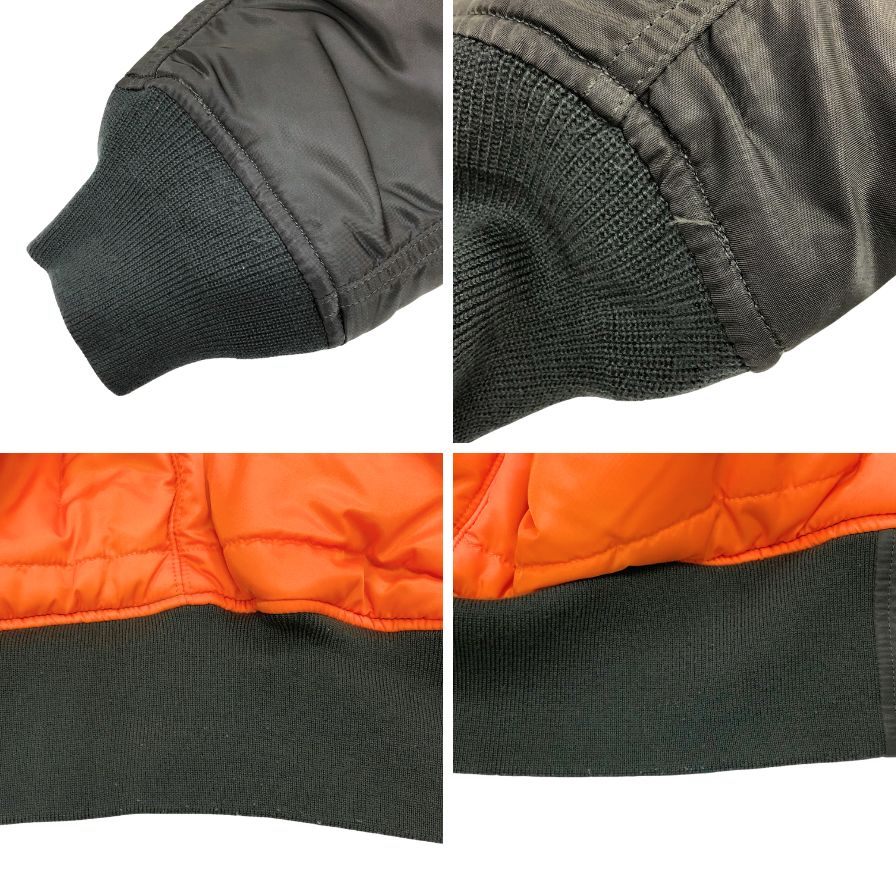 中古◆アルファインダストリーズ MA-1 20004 リバーシブル メンズ カーキ サイズL ALPHA INDUSTRIES 【AFA11】