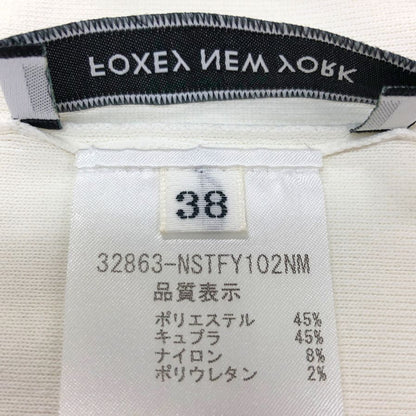 美品◆フォクシーニューヨーク ノースリーブ ハイネック  トップス レディース サイズ38 ホワイト FOXEY NEWYORK 【AFB4】