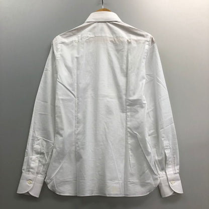 中古◆ルイジボレッリ ナポリ ドレスシャツ 長袖 コットン フォーマル スーツ ホワイト メンズ サイズ 14 1/2-37 LUIGI BORRELLI NAPOLI 【AFB7】