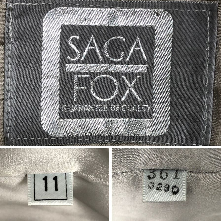 極美品◆サガフォックス ハーフコート ミンク シルバーフォックス レディース グレー系 サイズ11 SAGA FOX 【AFF23】