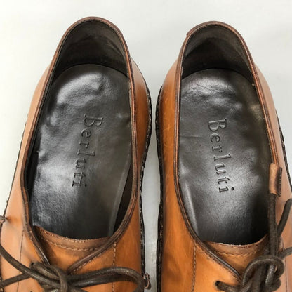 ベルルッティ レザーシューズ フルオパンケ製法 パティーヌ オルガ期 カーフ ブラウン サイズUK7 Berluti ビジネスシューズ 約25.0cm【LA】【中古】