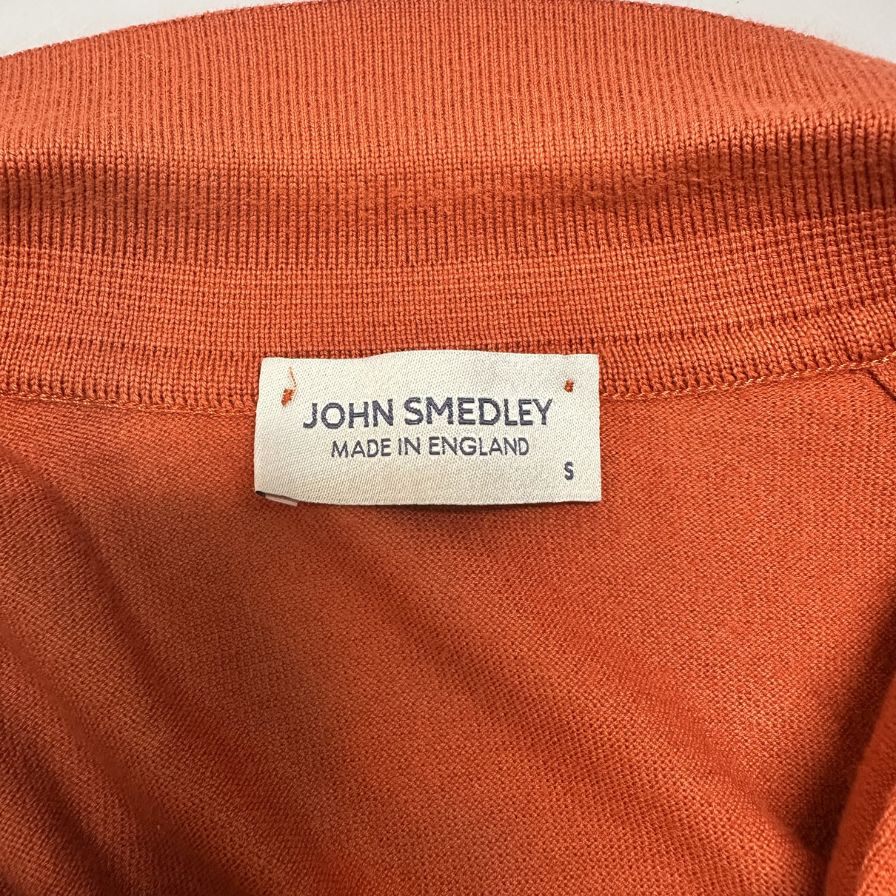 美品◆ジョンスメドレー ニットポロ オレンジ系 サイズS メンズ JOHN SMEDLEY 【AFB5】