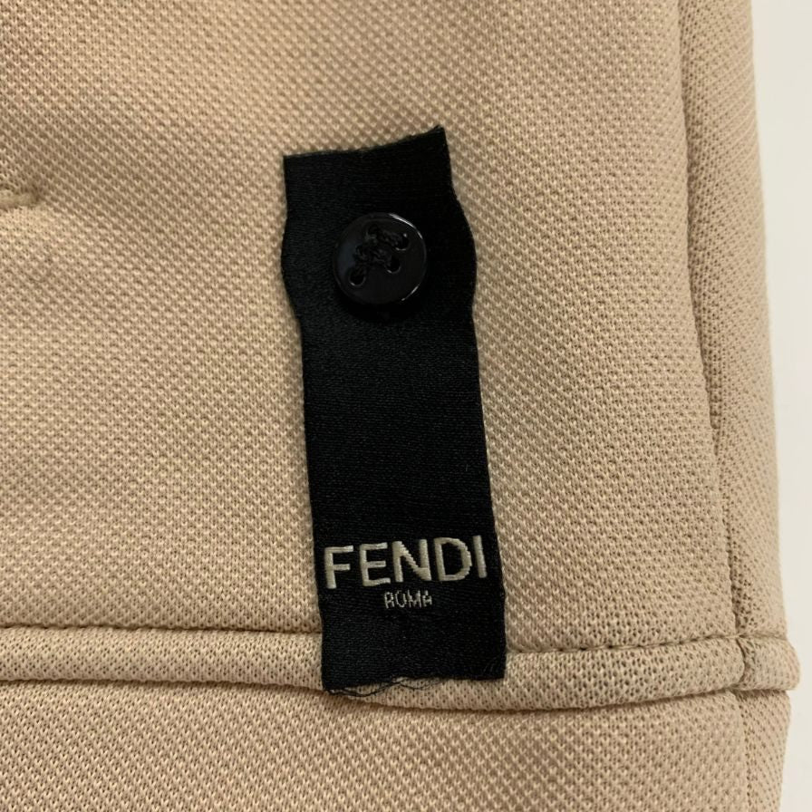 美品◆フェンディ 21AW プルオーバーパーカー 刺繍 ベージュ メンズ サイズXL FY1115 FENDI 【AFB38】