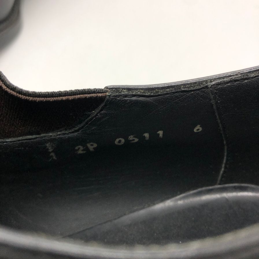 プラダ レザーシューズ シングルモンク ストレート カーフ メンズ ブラック サイズ 6 PRADA 約25.0cm【PTM3】