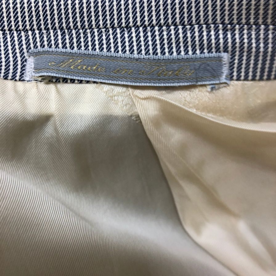 美品◆コルネリアーニ 3つボタン ジャケット ストライプ柄 シルク混 メンズ サイズ50 グレー系 CORNELIANI 【AFB46】
