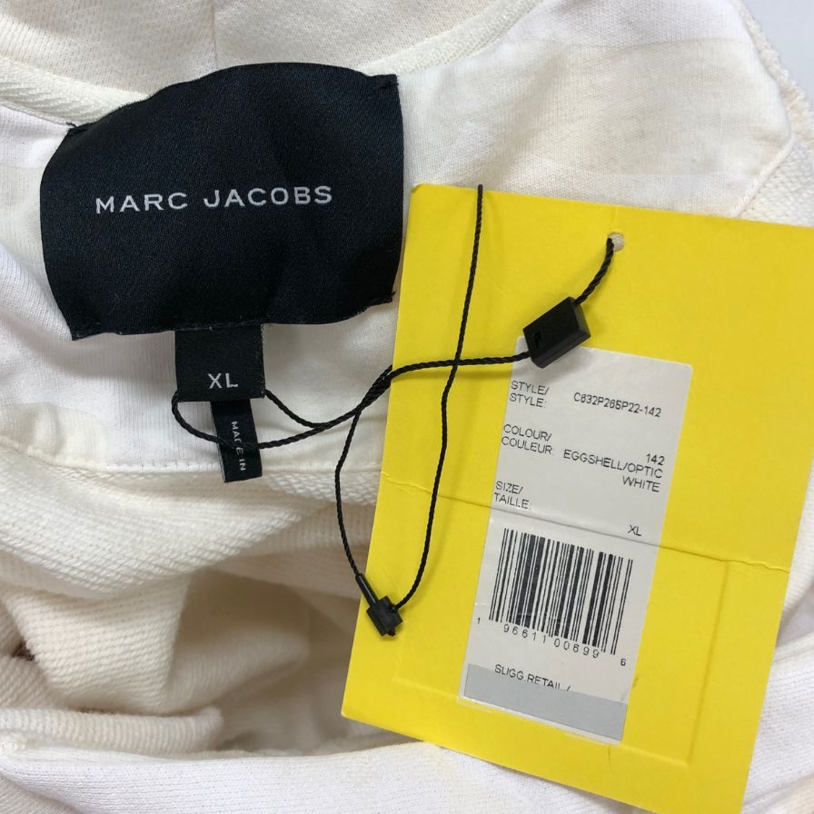 新品同様◆マークジェイコブス パーカー モノグラム サイズXL メンズ ホワイト系 MARC JACOBS 【AFB19】