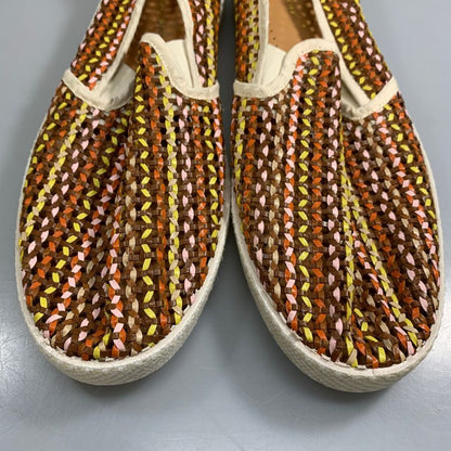 リビエラ スリッポン 編み込み レザー メッシュ シューズ マルチカラー ブラウン メンズ サイズ 44 RIVIERAS 約27.0cm【AFC33】
