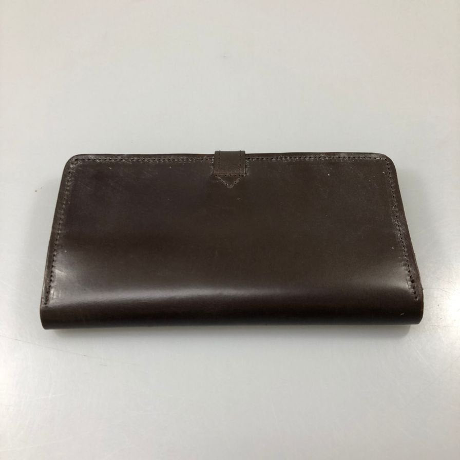 グレンロイヤル 長財布 二つ折り財布 フラップボタン ブライドルレザー ダークブラウン ゴールド金具 GLENROYAL【AFI1】
