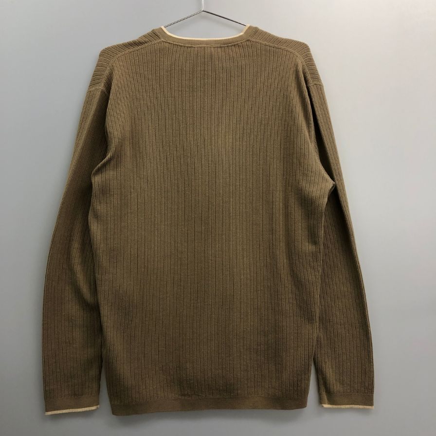 美品◆エルメネジルド ゼニア コットンニット ベージュ サイズM  Ermenegildo Zegna 【AFB12】