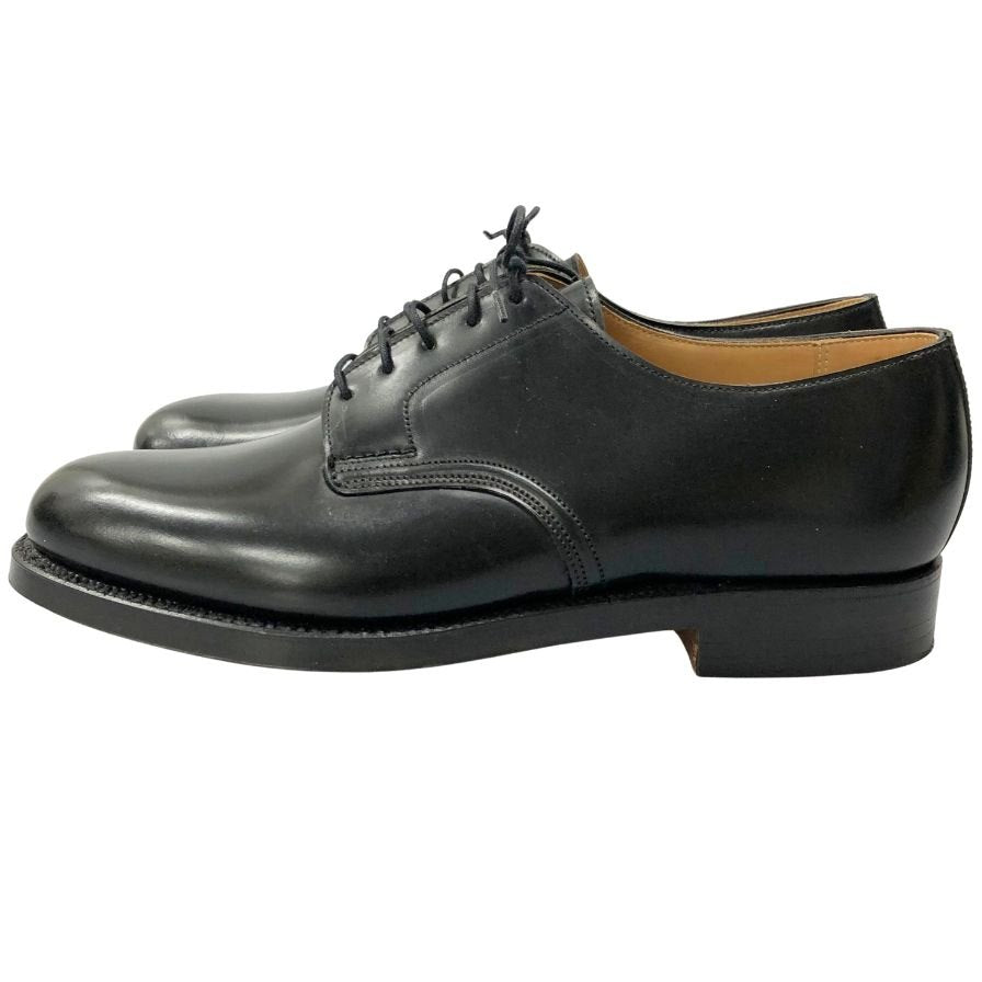 クロケット＆ジョーンズ レザーシューズ スターリング プレーントゥ コードバン ブラック サイズ7E メンズ CROCKETT&JONES 約26.0cm【AFD13】