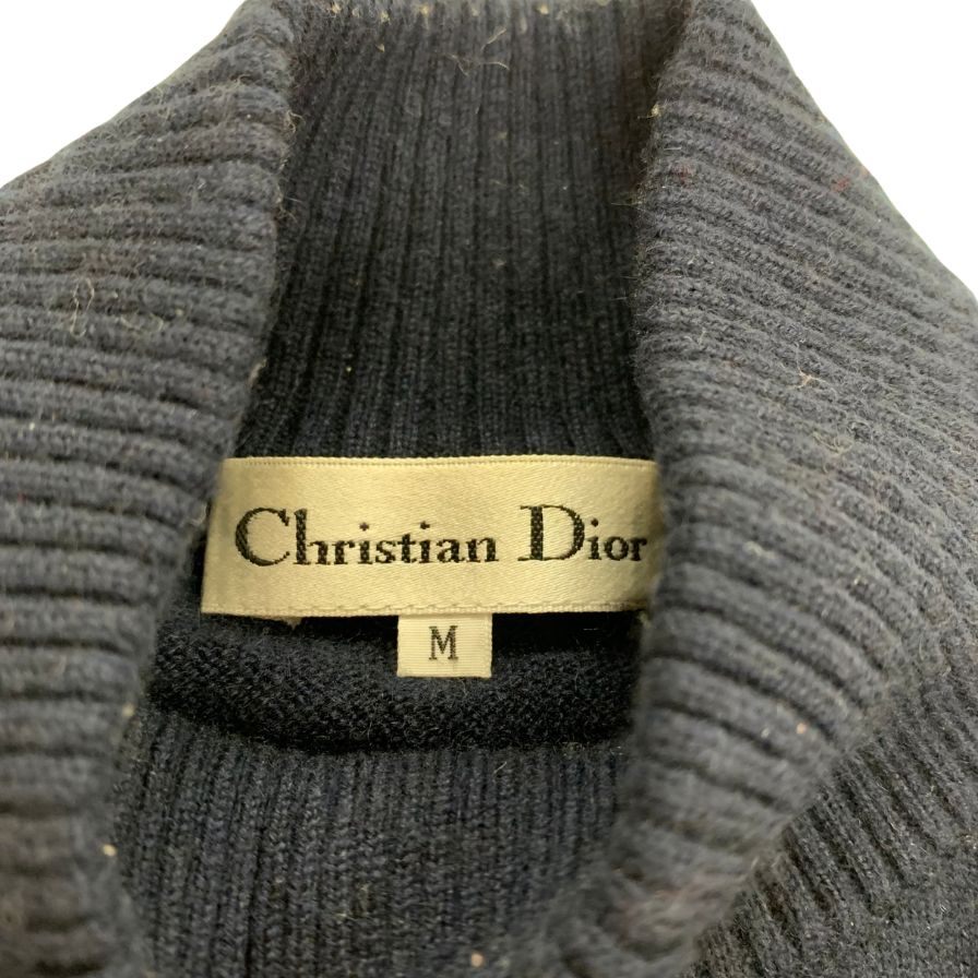 美品◆クリスチャンディオール セーター ハイネック KW30N1067 ネイビー サイズM レディース Christian Dior 【AFB9】