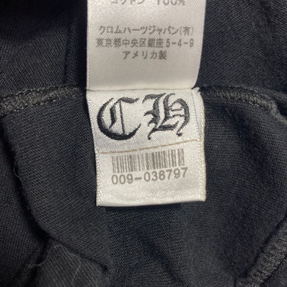 美品◆クロムハーツ Tシャツ ポケットT 胸元ロゴ バックプリント クロス  ブラック サイズL メンズ CHROME HEARTS 【AFB4】