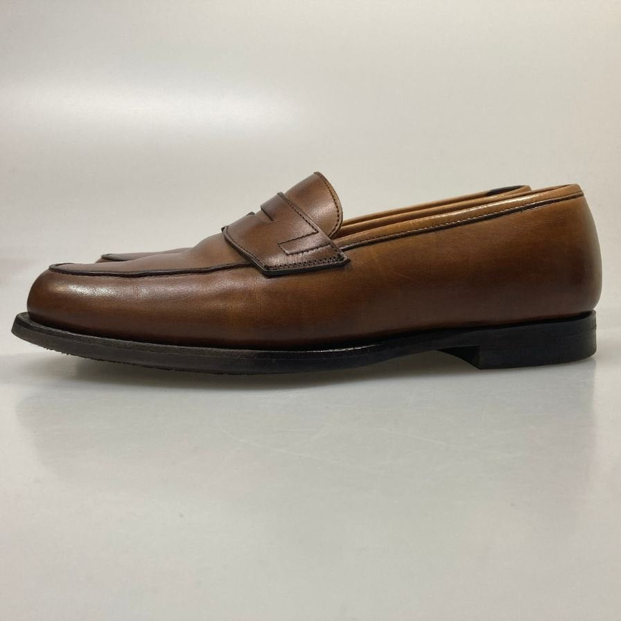 クロケット&ジョーンズ ローファー グランサム2 ペニー コイン カーフ レザー ブラウン メンズ サイズUK7.5E Crockett&Jone ローファー 約26.0cm【LA】【中古】