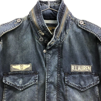 美品◆ポロ ラルフローレン 国内正規 フィールドジャケット M65 ヴィンテージ加工 ワッペン付 メンズ サイズL ネイビー Polo Ralph Lauren 【AFF19】