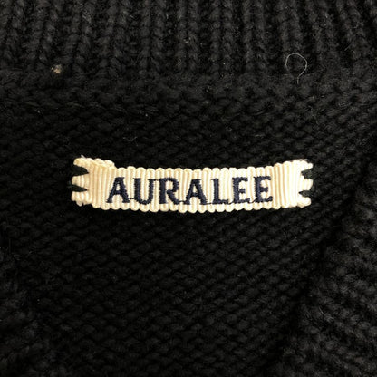 極美品◆オーラリー Vネックニット ウール ブラック メンズ サイズ5 AURALEE 【AFB41】