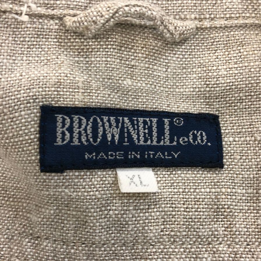 美品◆ブラウネル社製 ヴィンテージ  ジップブルゾン リネン MADE IN ITALY サイズXL ベージュ BROWNELL 【AFB2】