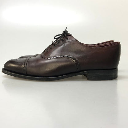 グレンソン レザーシューズ セミブローグ アニバーサリー エディション カーフ バーガンディ 7.5E メンズ GRENSON 約26.5cm【AFC1】