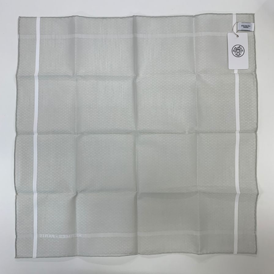 エルメス ハンカチ コットン100% レディース グレー系  HERMES【AFI13】【中古】