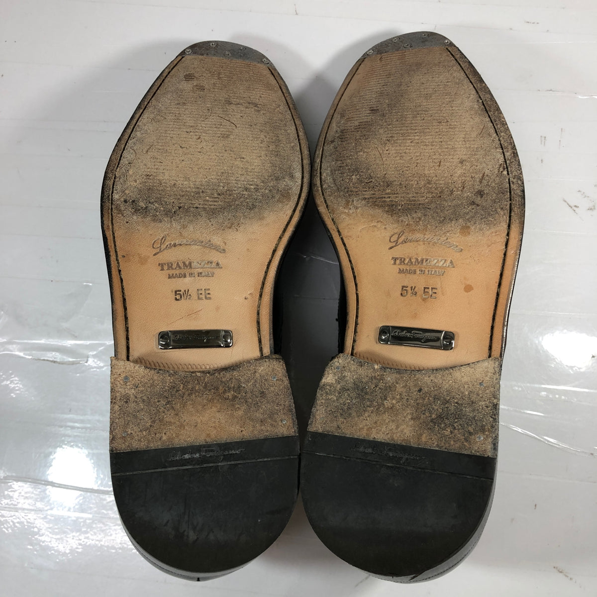 サルヴァトーレフェラガモ トラメッザ レザーシューズ サイドエラスティック カーフ メンズ サイズ5.5 Salvatore Ferragamo TRAMEZZA 約24.0cm【AFD15-2】