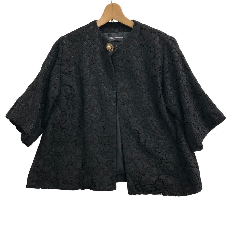 美品◆ドルチェ&ガッバーナ レースジャケット  レディース サイズ40 ブラック  Dolce & Gabbana 【AFB36】