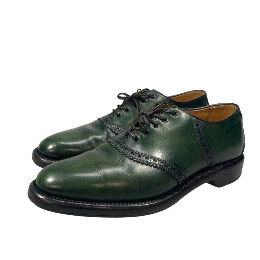 ブリティッシュウォーカーズ サドルシューズ カーフ グリーン サイズUK7相当 BRITISH WALKERS 約25.5cm【AFC47】